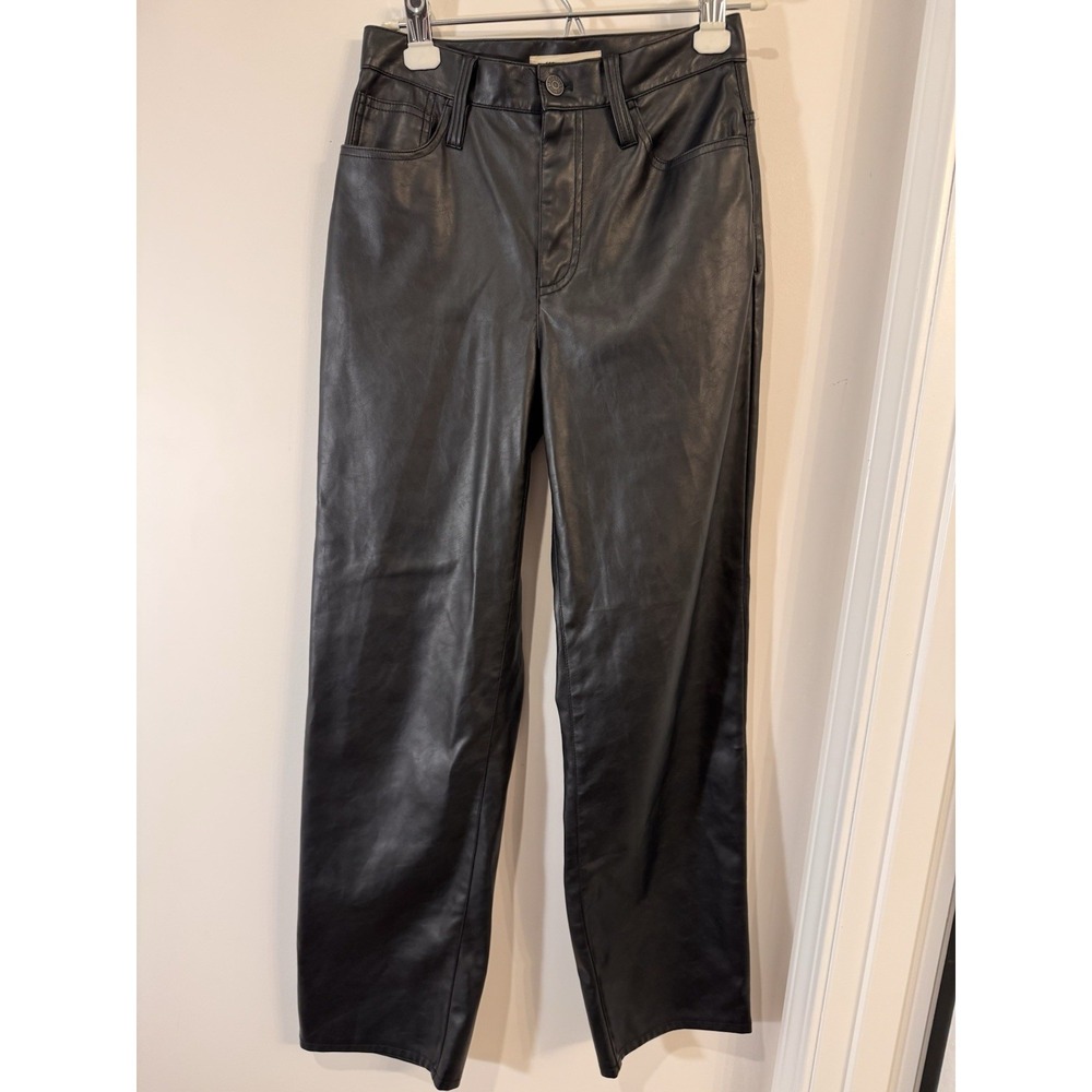 Madewell The‎ Perfect Vintage Wide Leg Jean: Faux Leather Edition Size 23